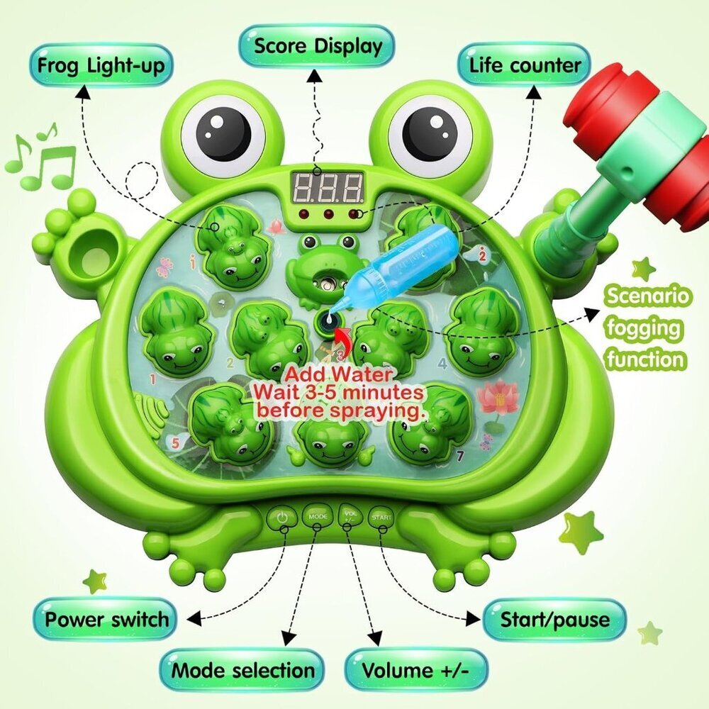 A Frog Game With 5 Modes 45 Levels 9 Music Spray And Light-up Baby Toy - Picture 3 of 7